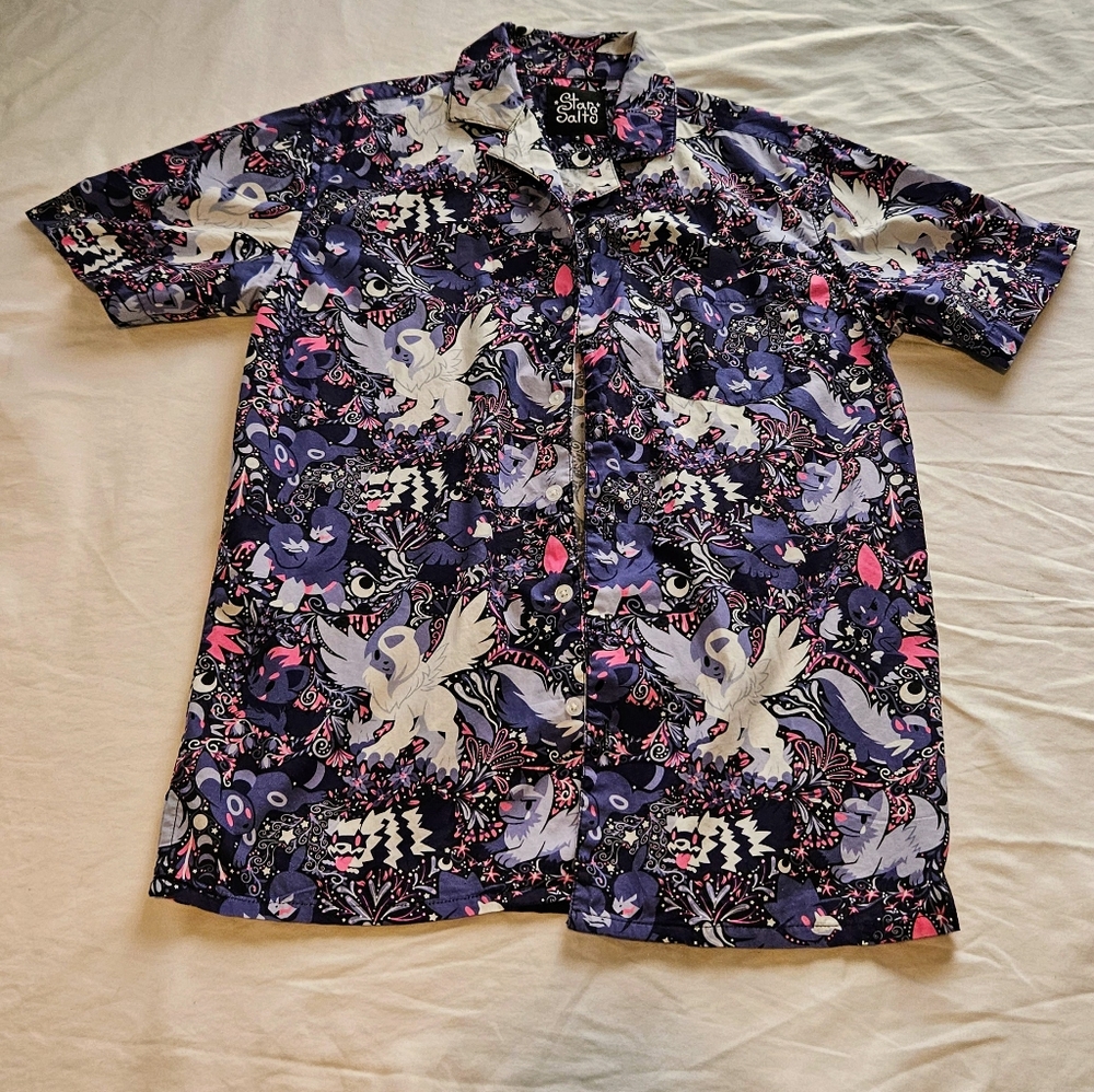 Indie Brand StarSalts Pokemon Dark Type Size S Short Sleeve Button Up